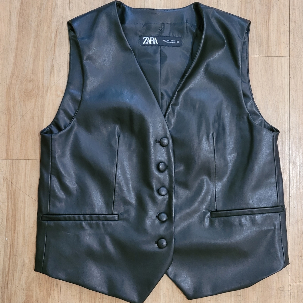 Zara faux leather vest